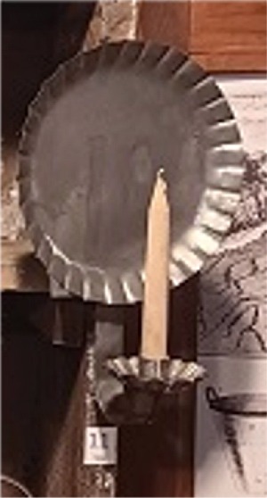 #11-18th - 19th century tin round wall sconce-8.25"D x 12"H, Stock-1   Cost- $60.00