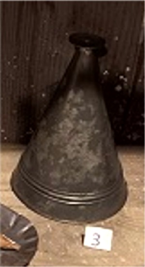 #3-18th-19th Century hearing horn-5"D x 6.75"H, Stock- 1  Cost- $24.00